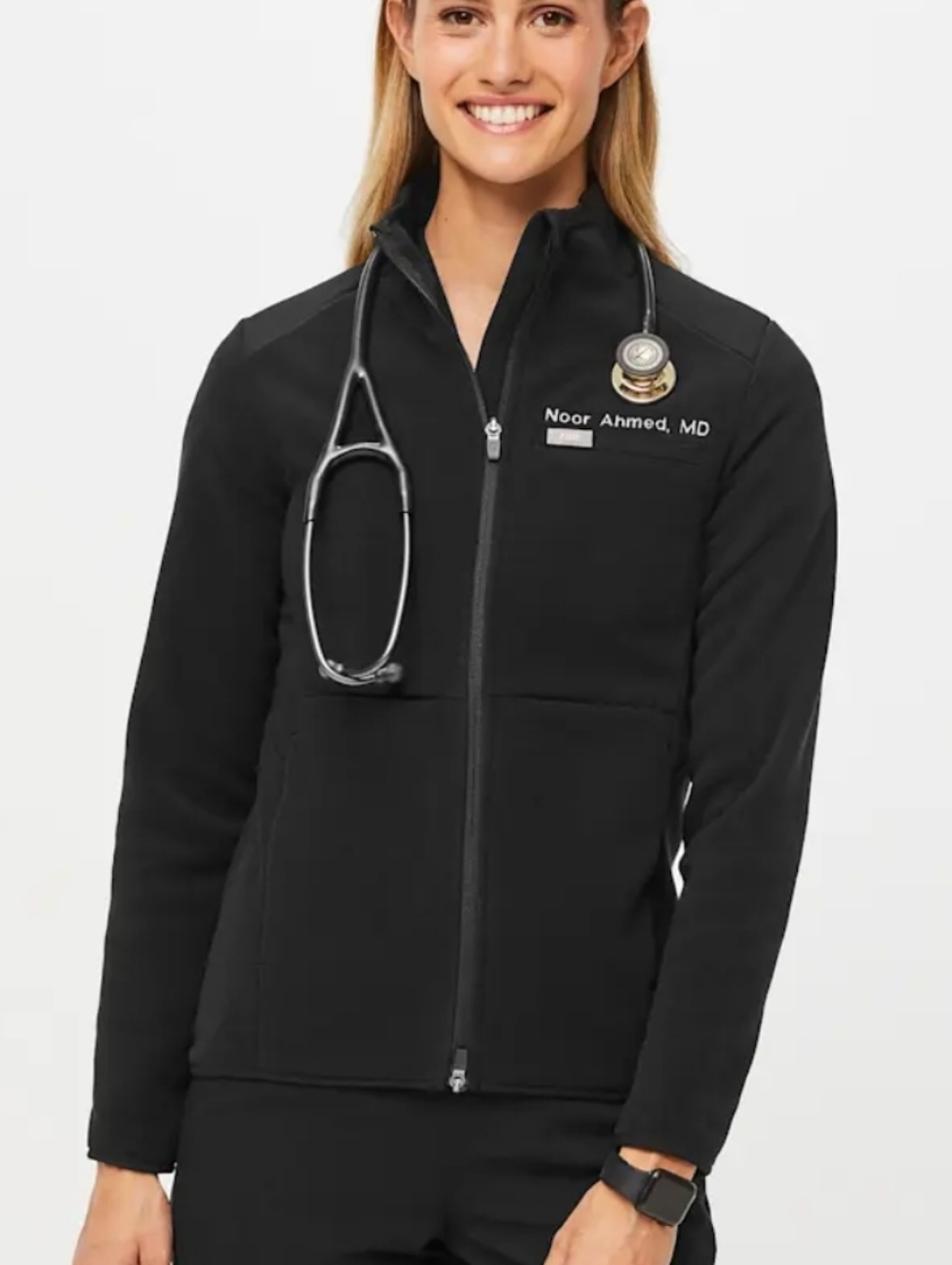 NWT Figs On-Shift Fleece Jacket - Black - Zip-up XS X-SMALL